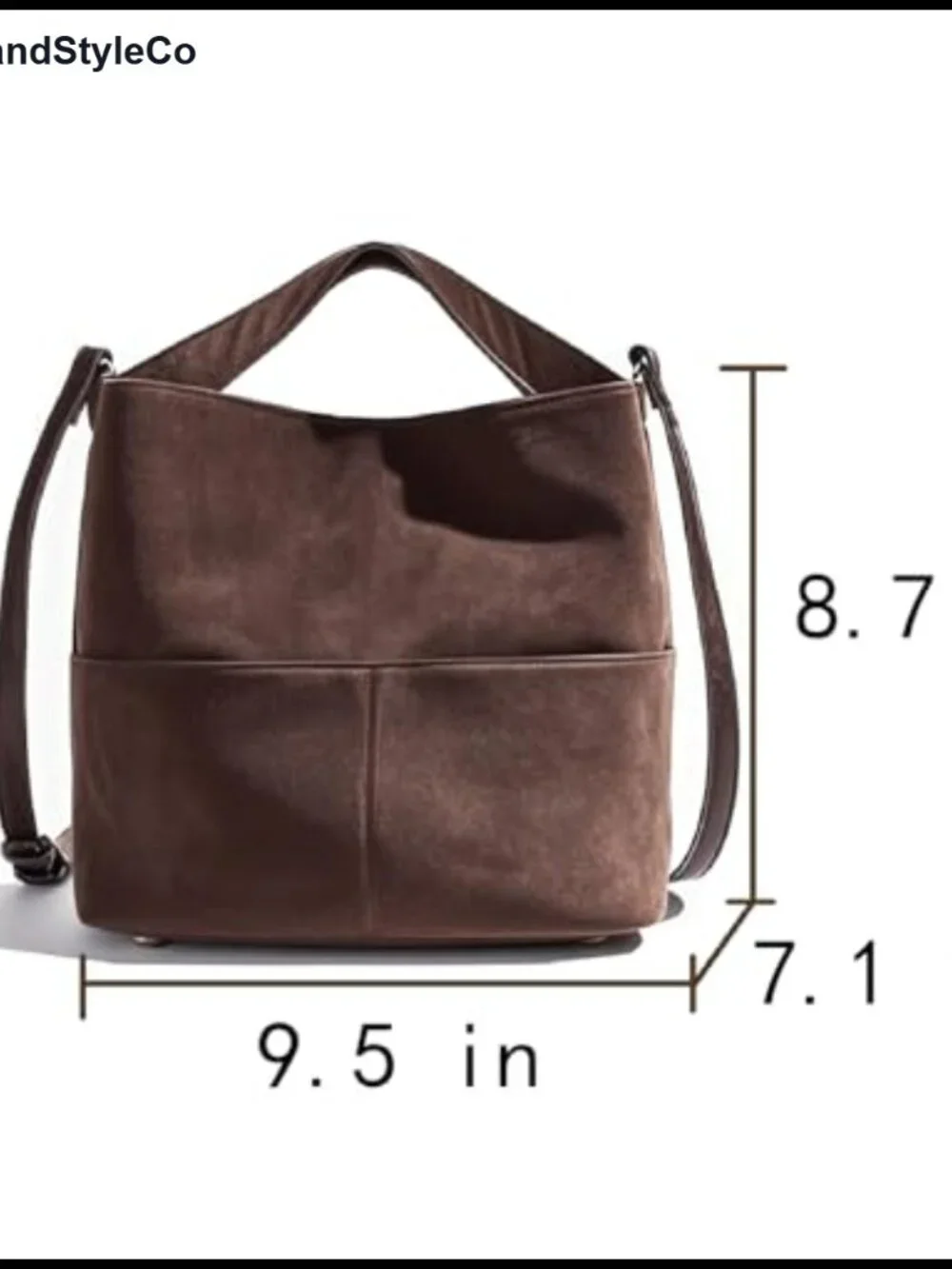Faux Suede Bucket Bag Crossbody Slouchy Shoulder Purse Tote Hidden Handle_4
